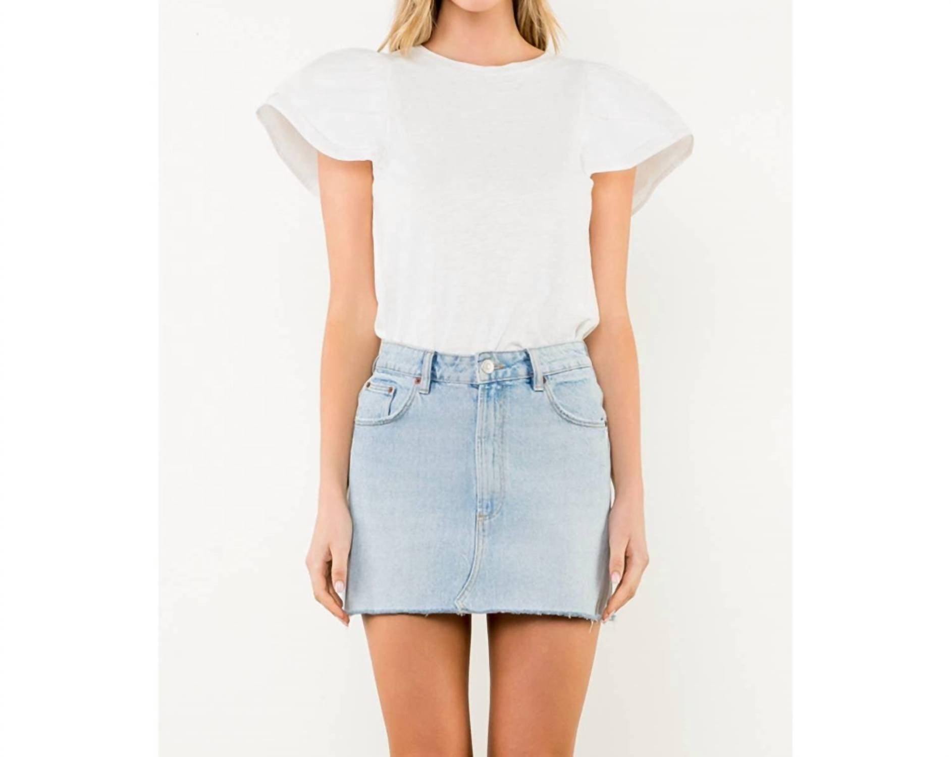 Thml - Ruffle Layered Flutter Sleeve Top