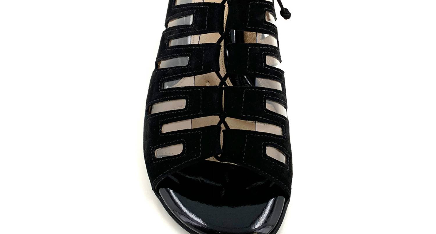 Beautifeel Women's Payton Lace-up Backstrap Sandal in black suede - women's heels - alternate view
