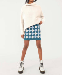Free People - Argyle Viola Sweater Mini Skirt