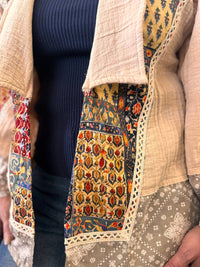 Pol - Long Sleeve Paisley Woven Open Jacket