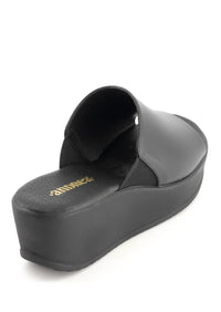 Andrea Women's Platform Heel Sandal in black - women's sandal - detail view