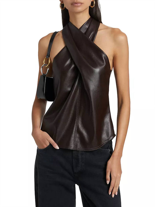 A.L.C. - Quinn Vegan Leather Halter Top