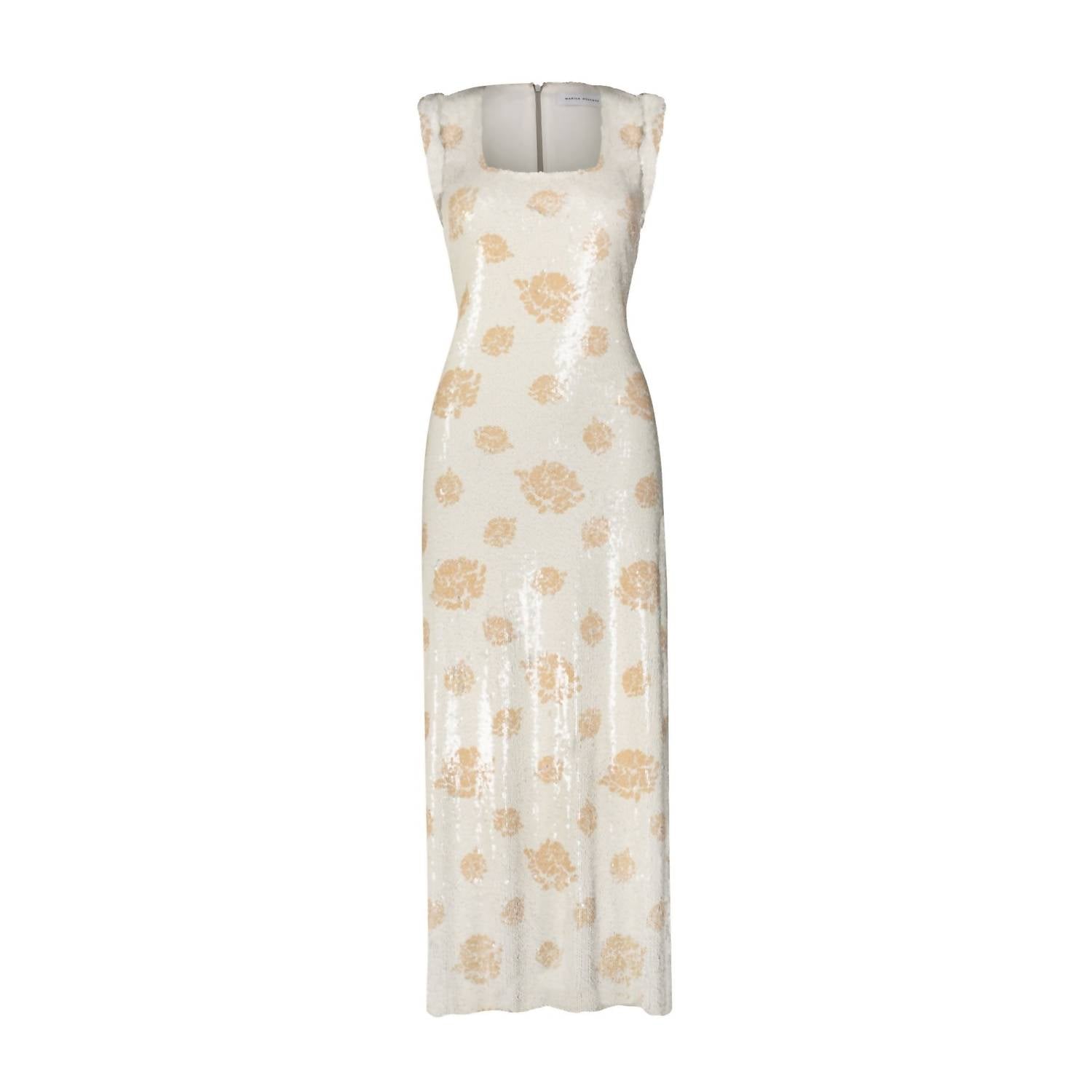 Marina Moscone - Floral Print Slit Sheath Dress