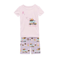 Kickee - Kids' Short Sleeve Graphic Tee Pajama Set With Shorts