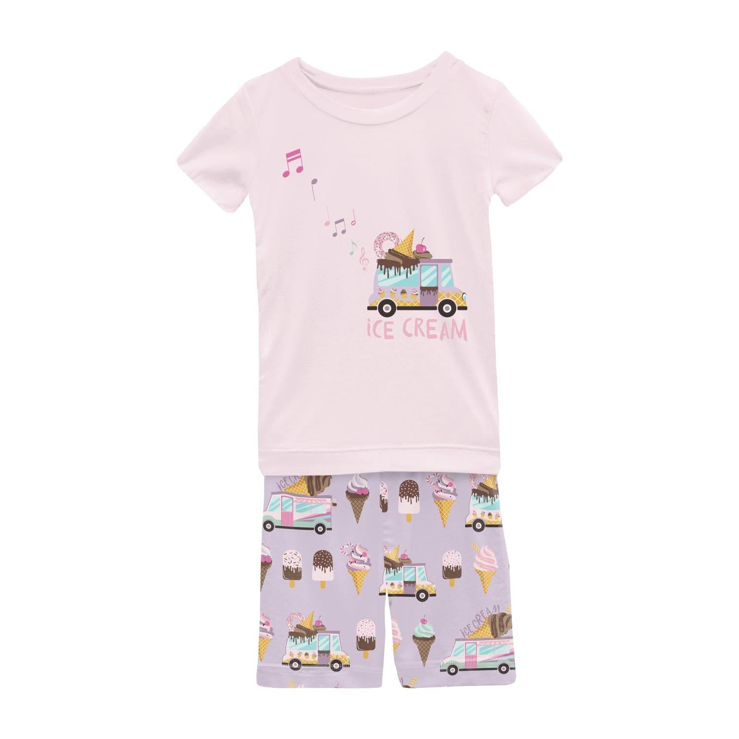 Kickee - Kids' Short Sleeve Graphic Tee Pajama Set With Shorts