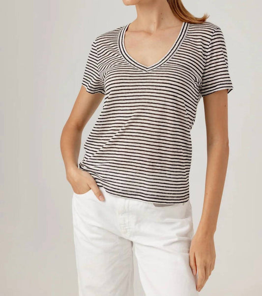 Sundays - Stripe Linen Jerri Tee