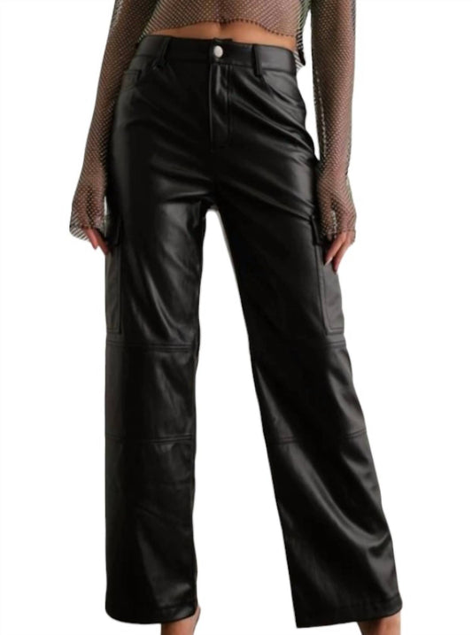 Papermoon - Sierra Faux Leather Cargo Pants