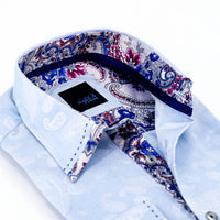 Eight X - Men's Jacquard Shirt With Paisley Trim