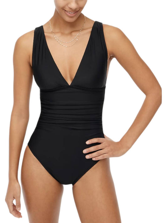 J.Crew - V-Neck Ruched One-Piece Swimsuit