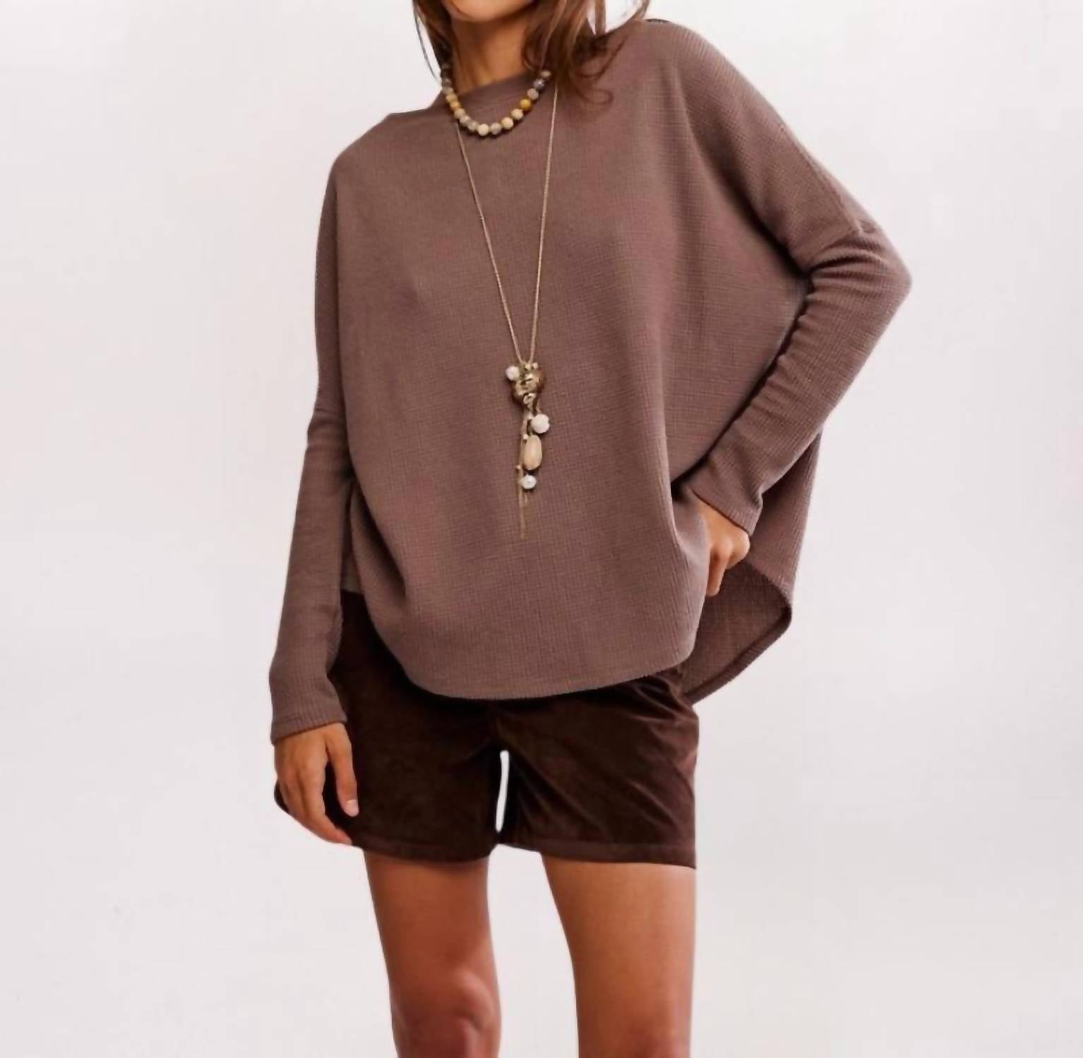 Free People - Women's Latte Blues Thermal Shirt