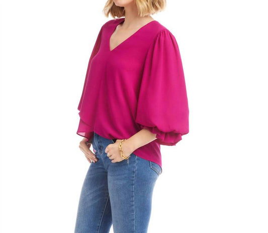Karen Kane - Layered Sleeve Asymmetric Top