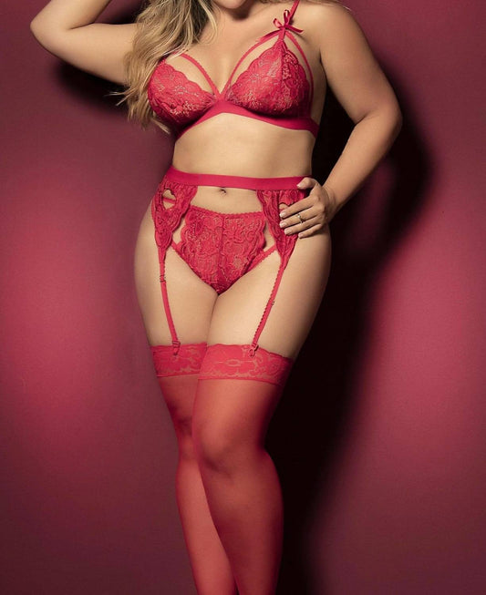 Mapale - Valentina Three Piece Lingerie Set - Plus