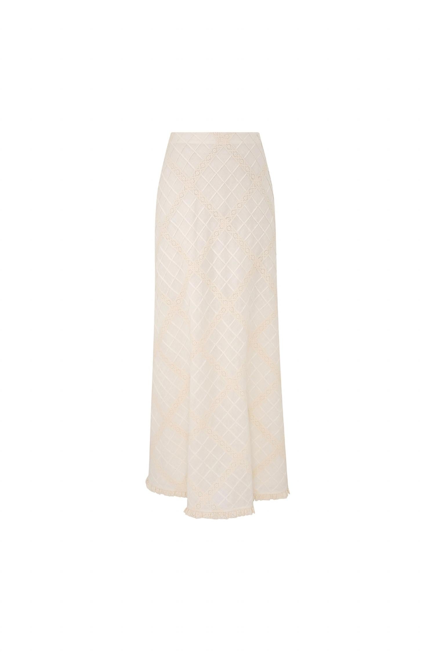 Zimmermann - Tallow Lace Trim Bias Skirt