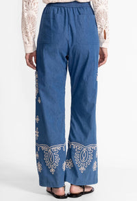 Johnny Was SOUTACHE CARGO PANT in denim indigo - women's pants - view 4