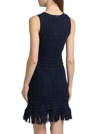 Milly - Beaded Fringe Knit Shell Dress