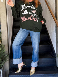 Sweet Claire - Merry Martini Christmas Sweatshirt