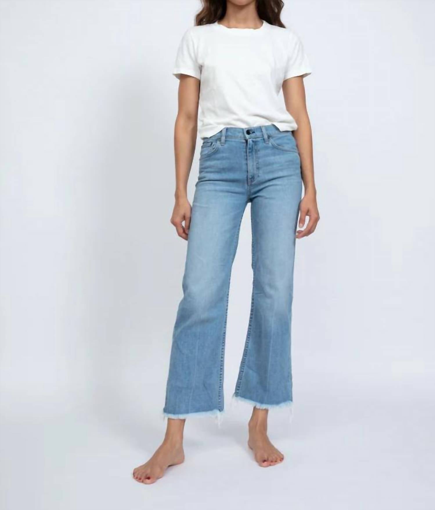 ASKK NY Crop Wide Leg Jeans in keelover - women's jeans