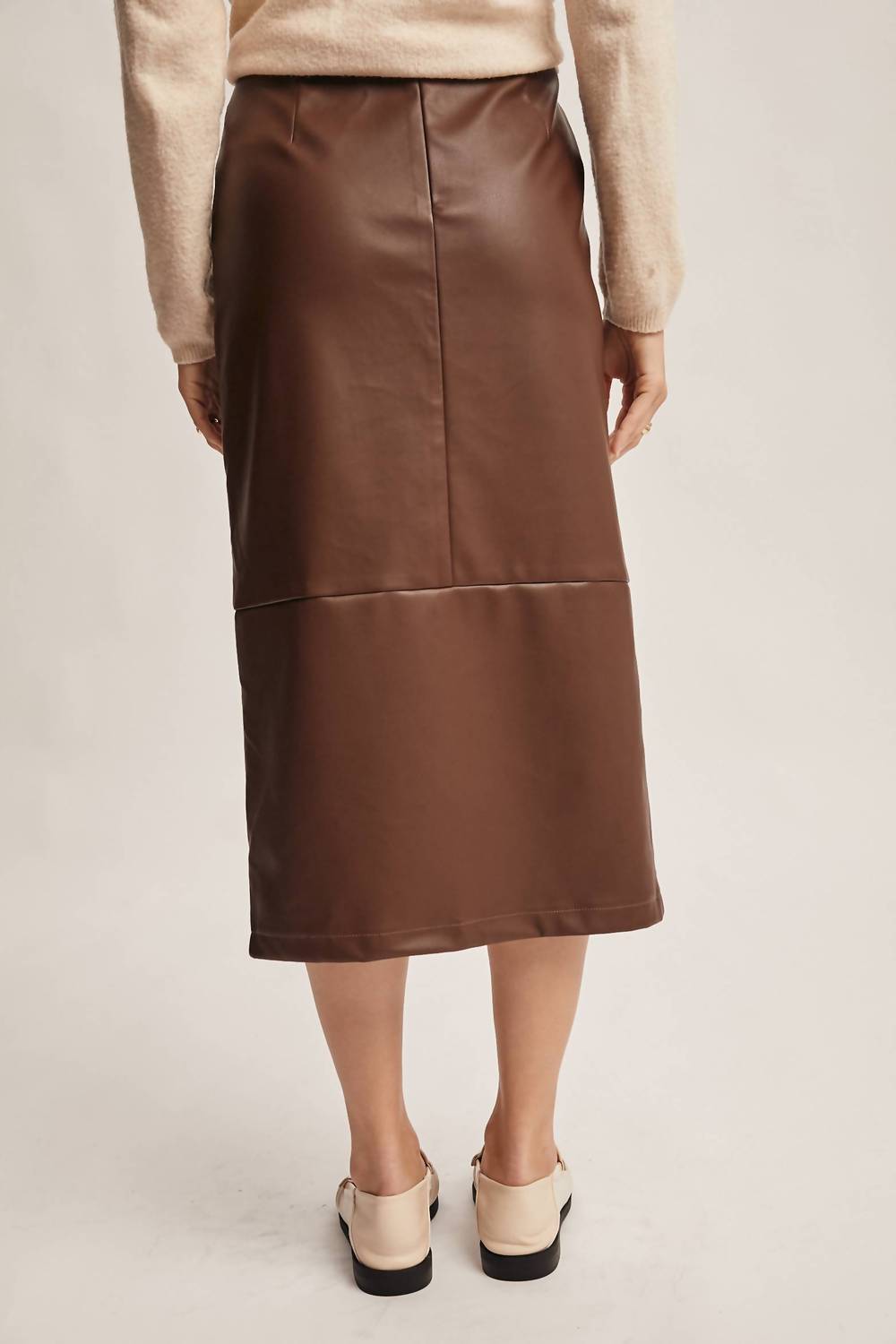 Forte - Sloan Vegan Leather Midi Skirt