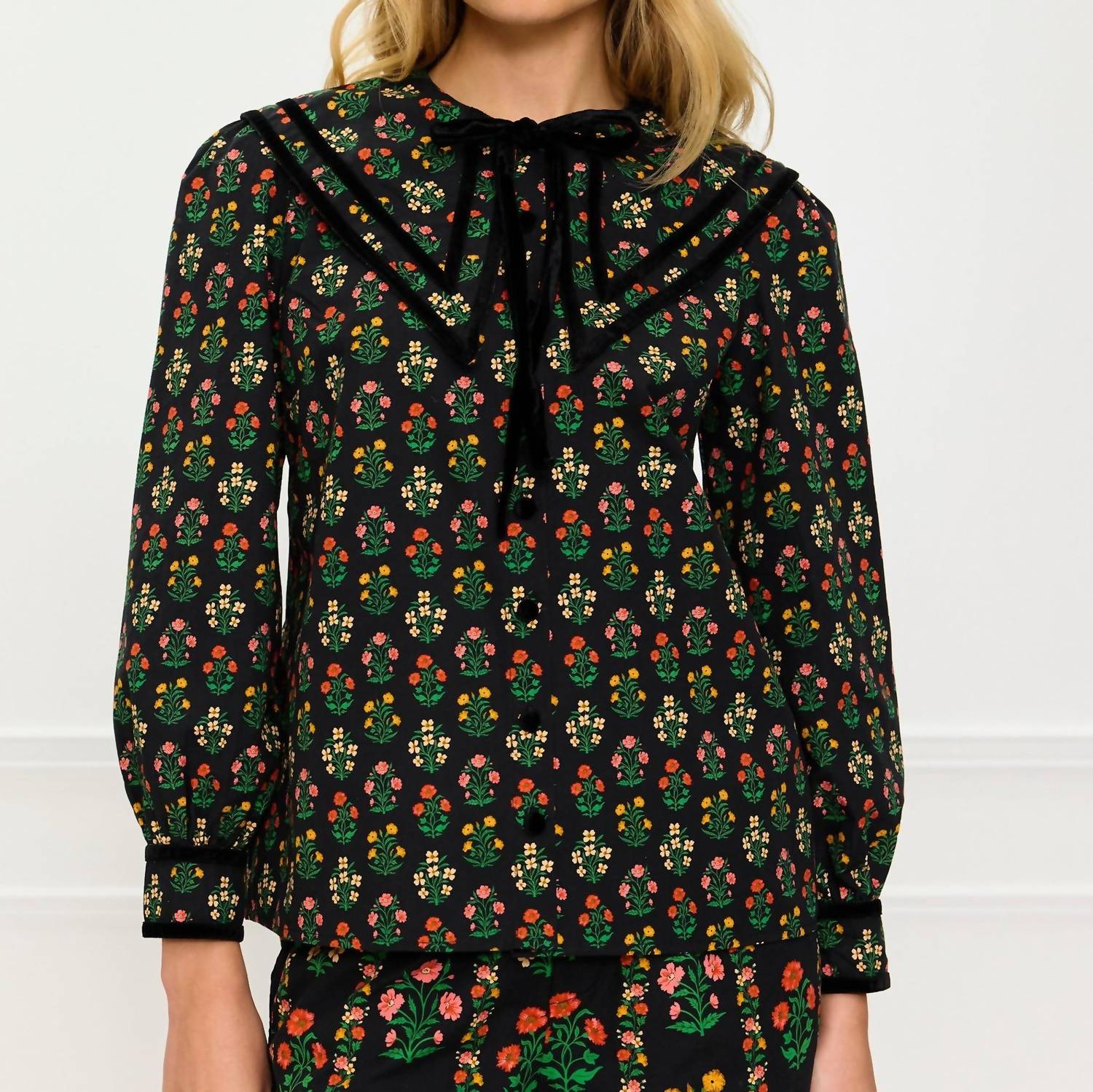 Pink City Prints - Cleo Long Puffed Sleeve Blouse