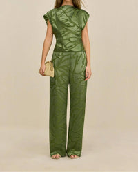 Cult Gaia - Cropped Silk Burnout Monette Top