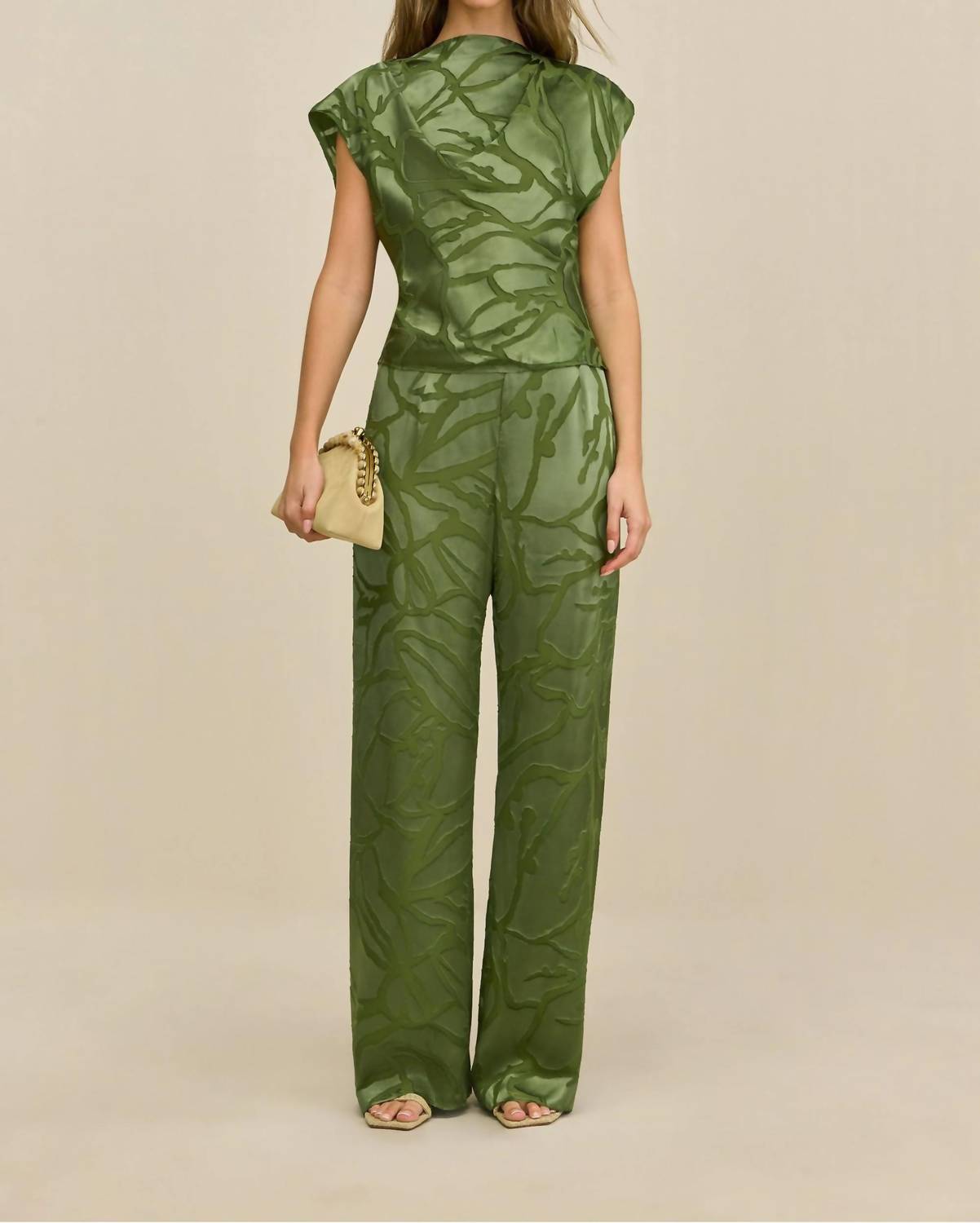 Cult Gaia - Cropped Silk Burnout Monette Top