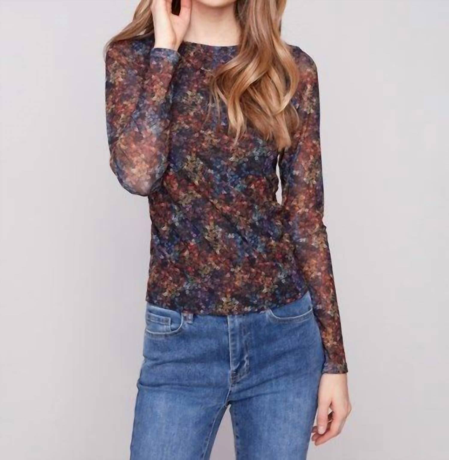 Charlie B - Printed Mesh Top