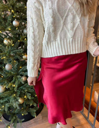 Ee:Some - Savannah Satin Midi Skirt