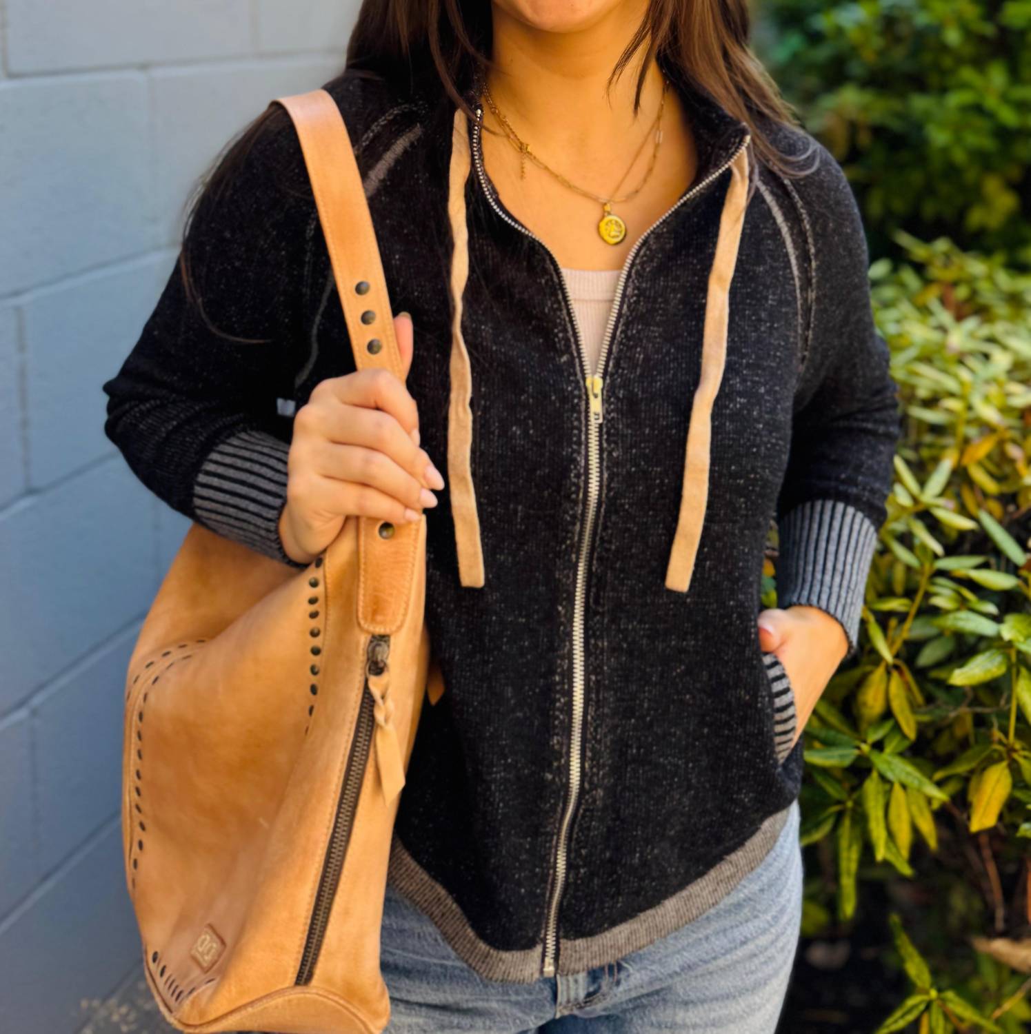 Zaket & Plover - Two Toned Zip Sweater