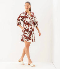 Karen Kane - Lantern Sleeve Button-Front Dress