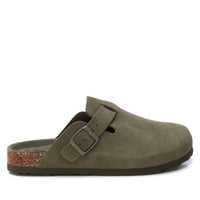 Xti Women's Suede Clogs in khaki - women's shoe - detail view