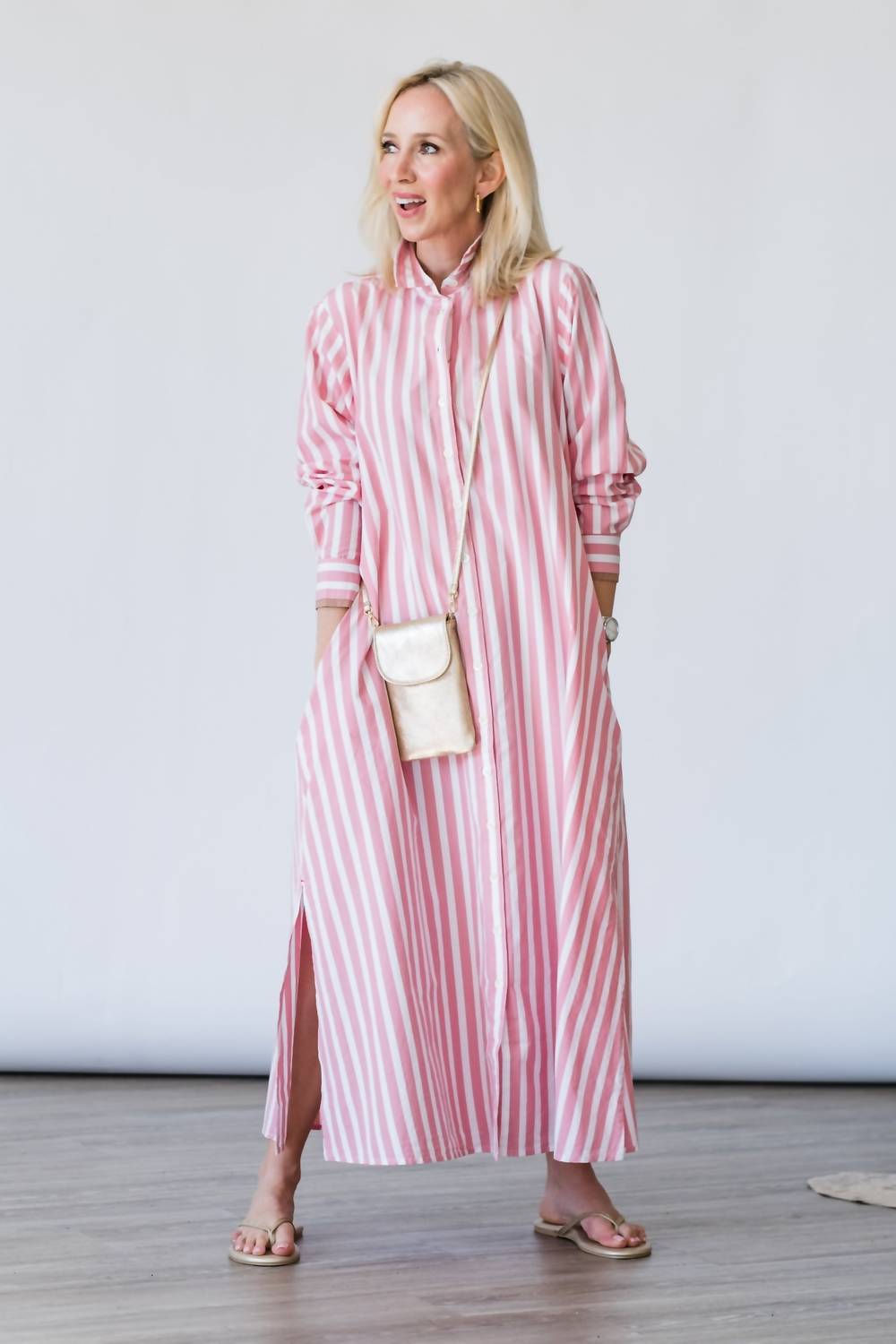 XIRENA Boden Dress in rosebud stripe - women's dress - alternate view
