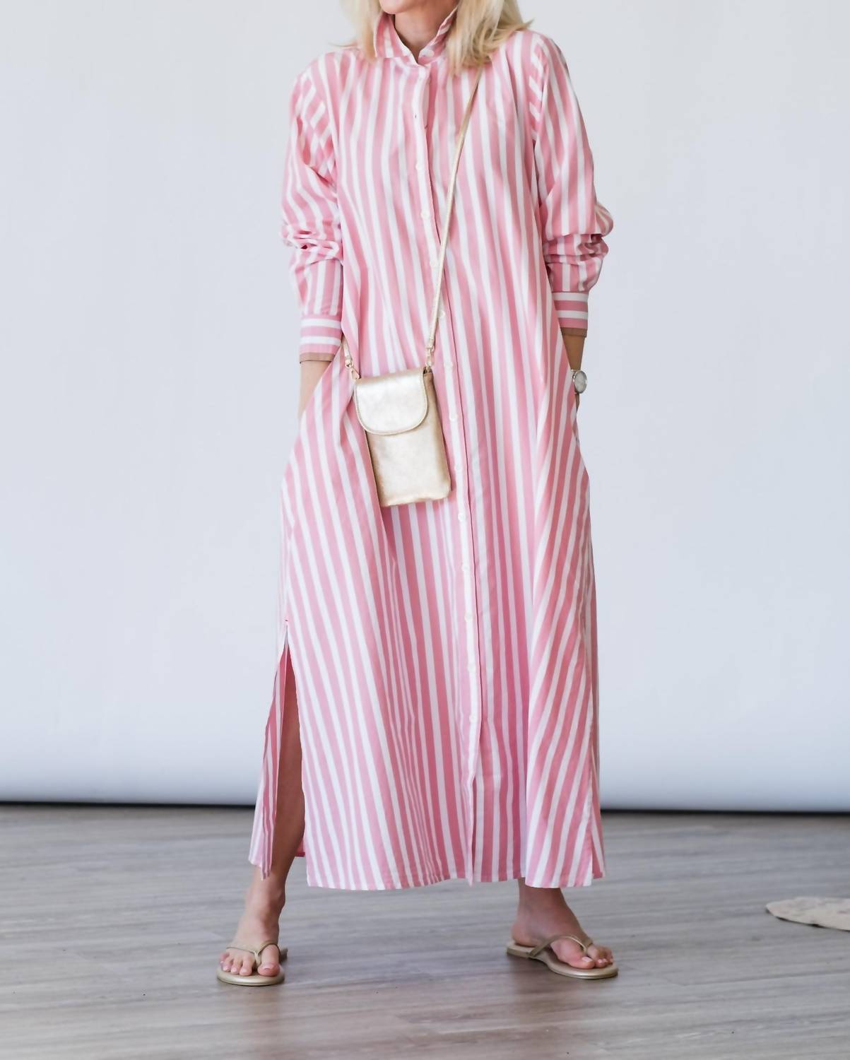 XIRENA Boden Dress in rosebud stripe - women's dress - detail view