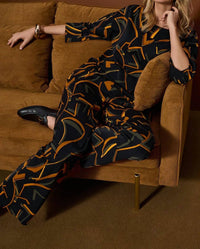 Joseph Ribkoff - Geometric Print Wide Leg Pants