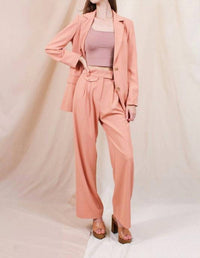 Fore Collection - Tracy Hi Waisted Pleated Crepe Trousers
