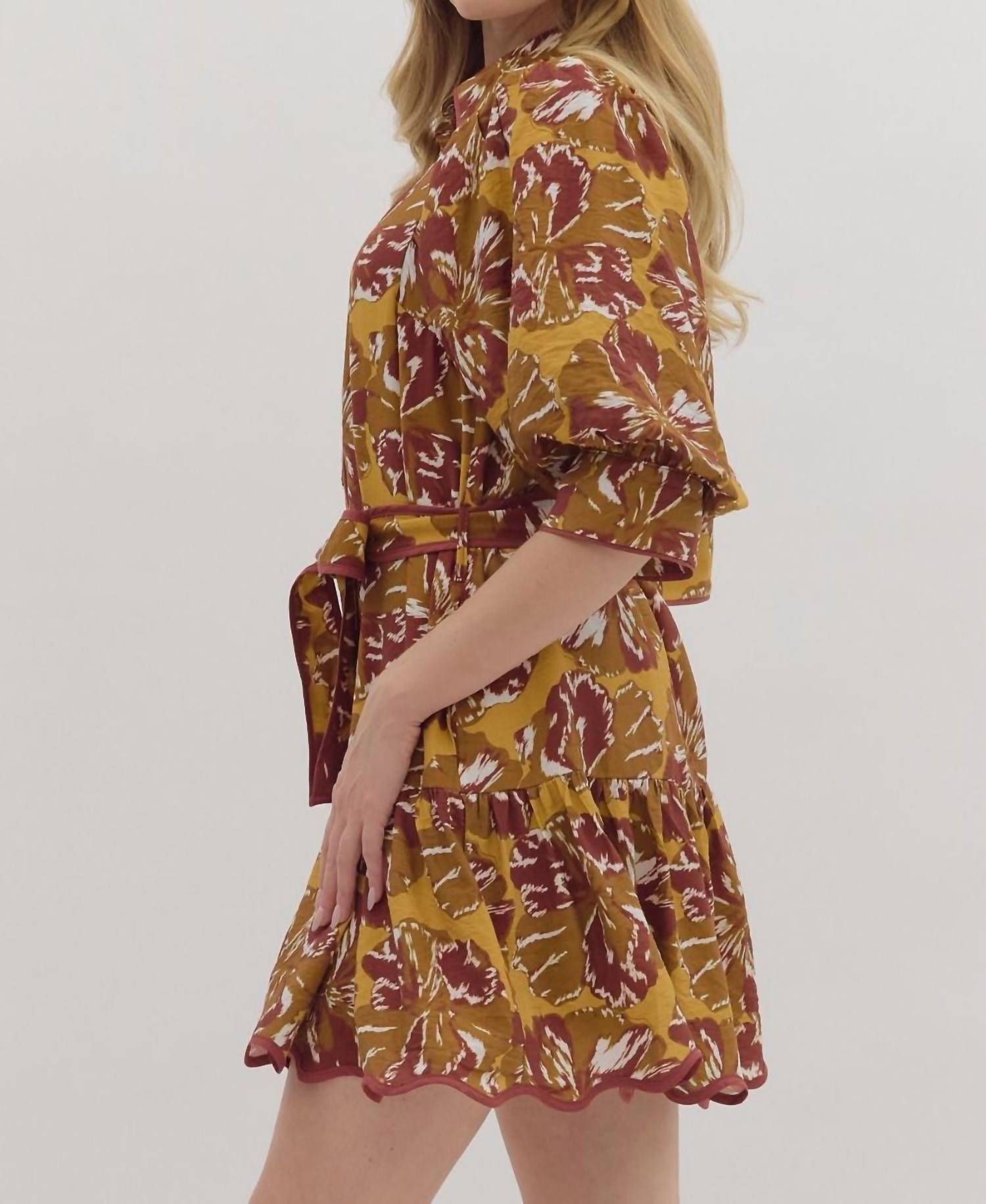 Entro - Elizabeth Taylor Tie Waist Mini Dress
