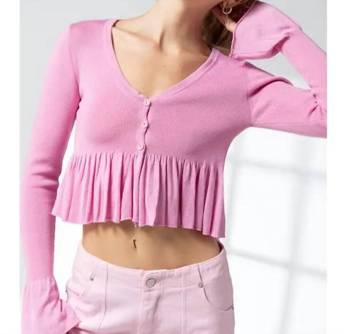 Papermoon - Layla V-neck Long Sleeve Cardigan