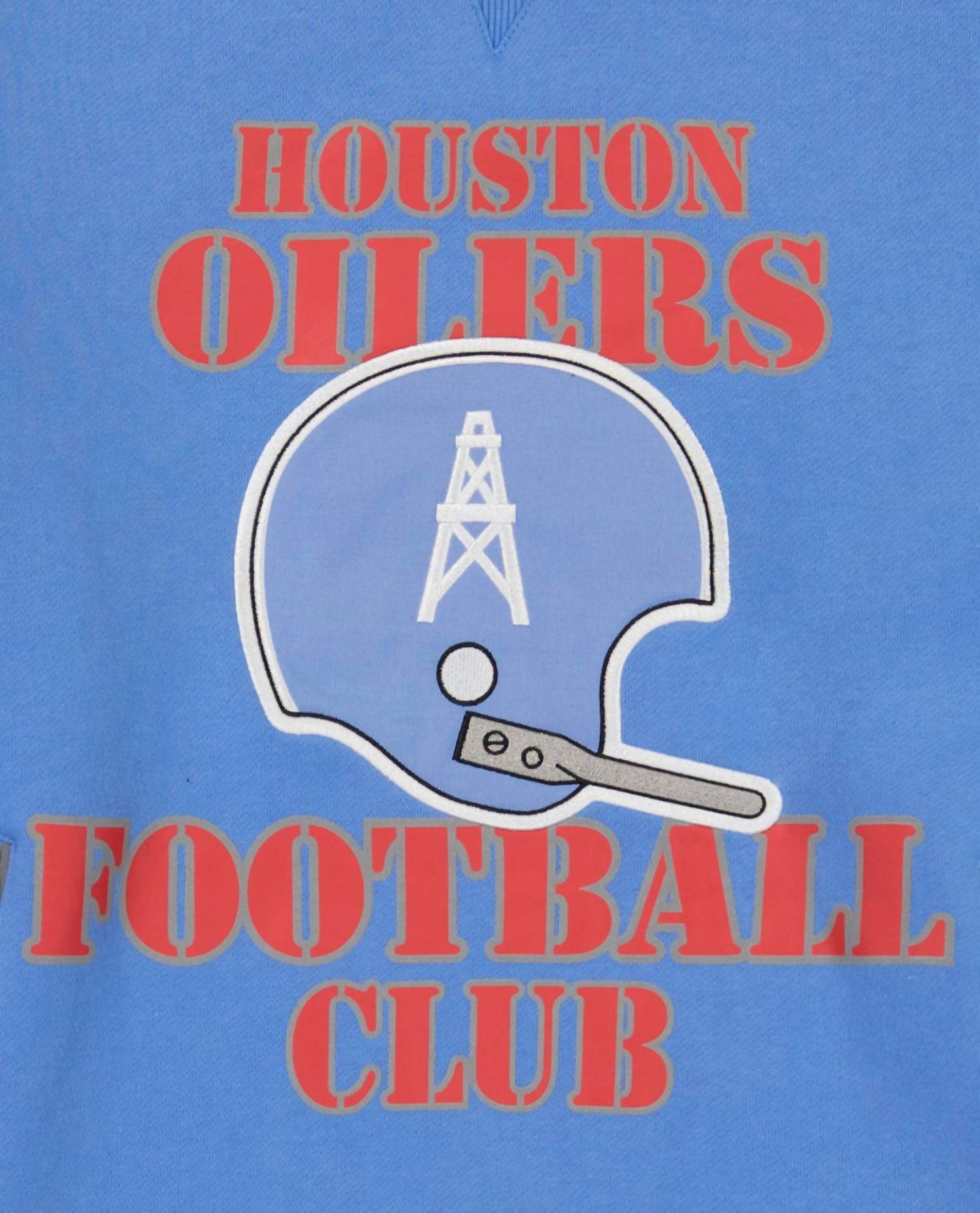 Starter - Men's Houston Oilers Crew Neck Sweatshirt With Zip Pockets