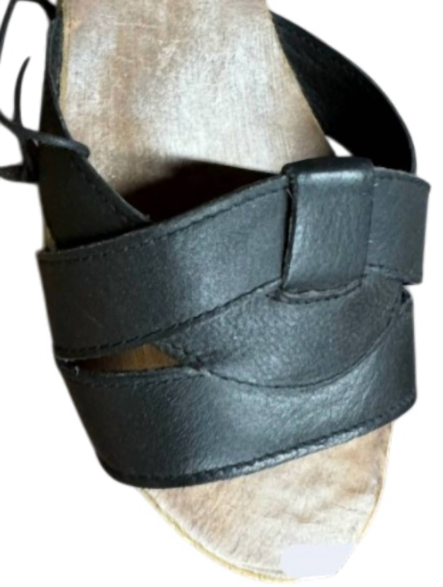 Myra Women's Bow Knot Flat Sandal in black - women's sandal - alternate view