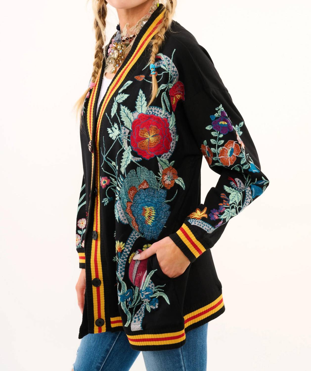 Aratta - Hermione French Terry Floral Cardigan