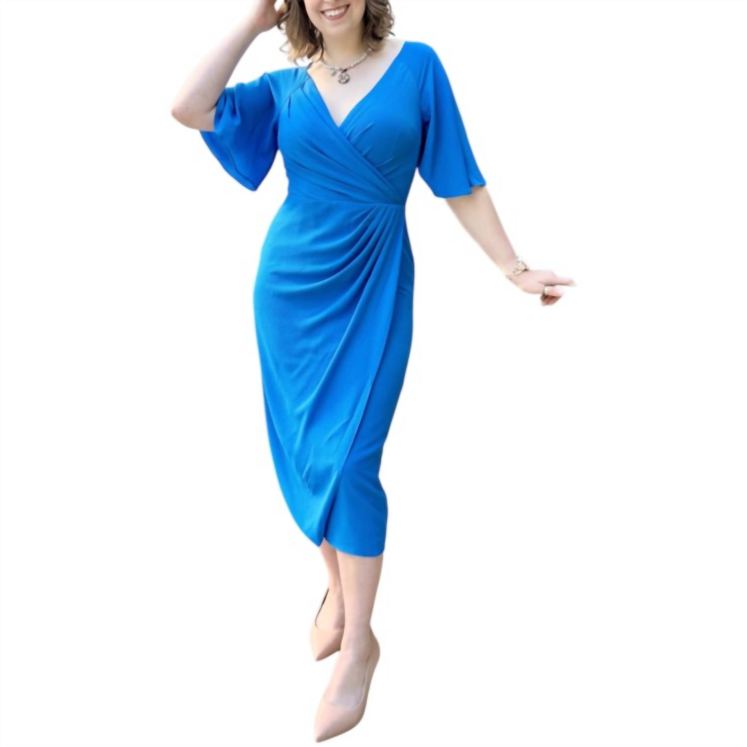 Donna Morgan - Side Drape Midi Dress