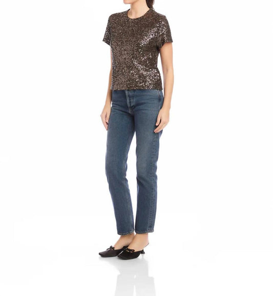 Fifteen Twenty - Stacey Sequin Short Sleeve Top