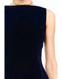 Sofie the Label Carmine Velvet Dress in navy - women's dress - alternate view