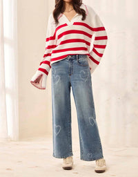 Mb By Tribal - Sophia Curvy Super Straight Denim With Printed Detail