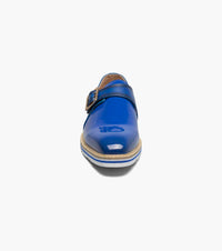 STACY ADAMS Men's Bartram Plain Toe Monk Strap Shoes in blue - men's loafer - view 4