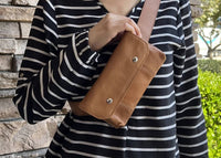 Roma Leathers Women's Sling Bag Fanny Pack in natural brown - women's bag - view 7
