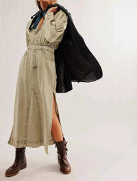 Free People - Mad Love Denim Midi Dress