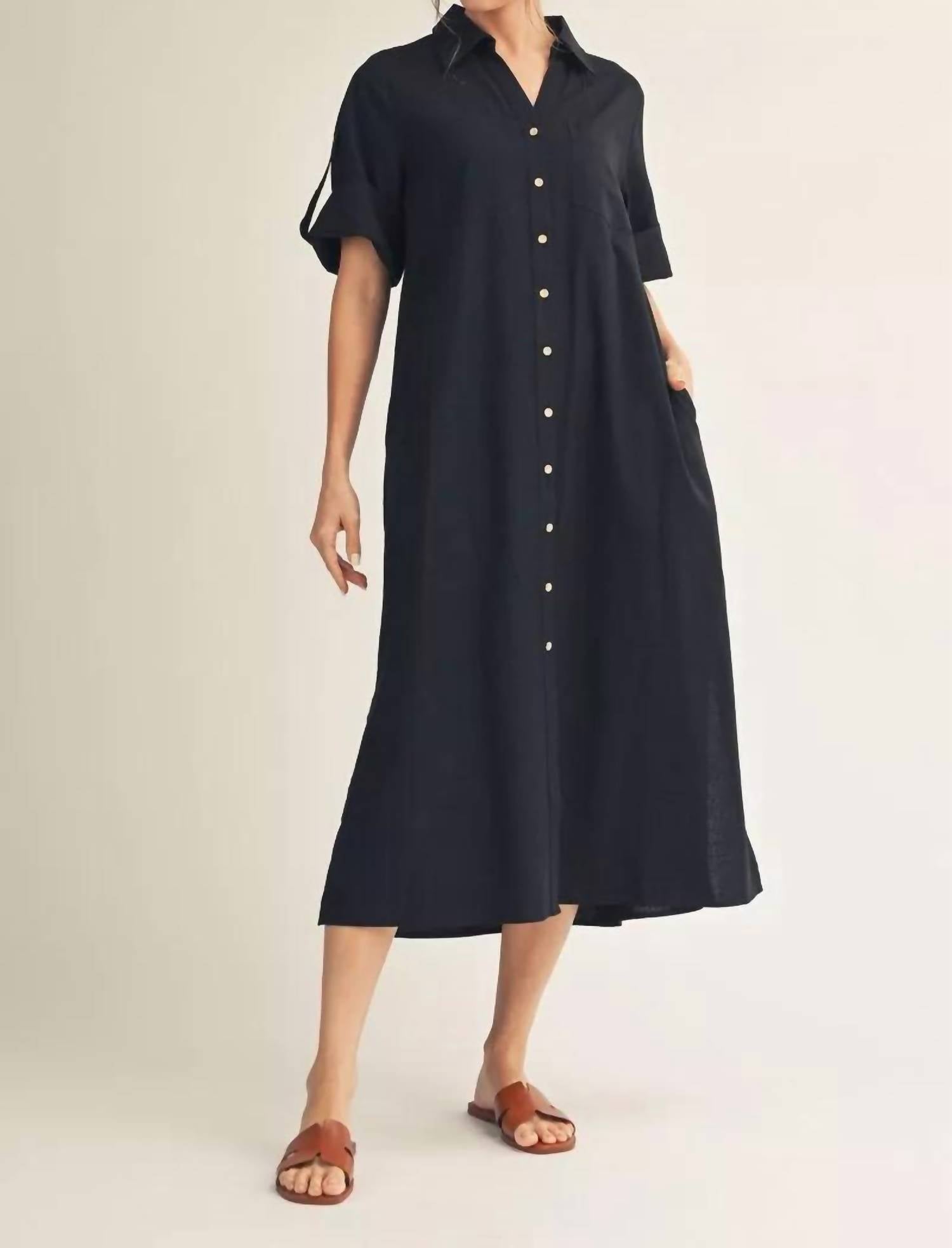 Jodifl - Women's Button Down Midi Dress