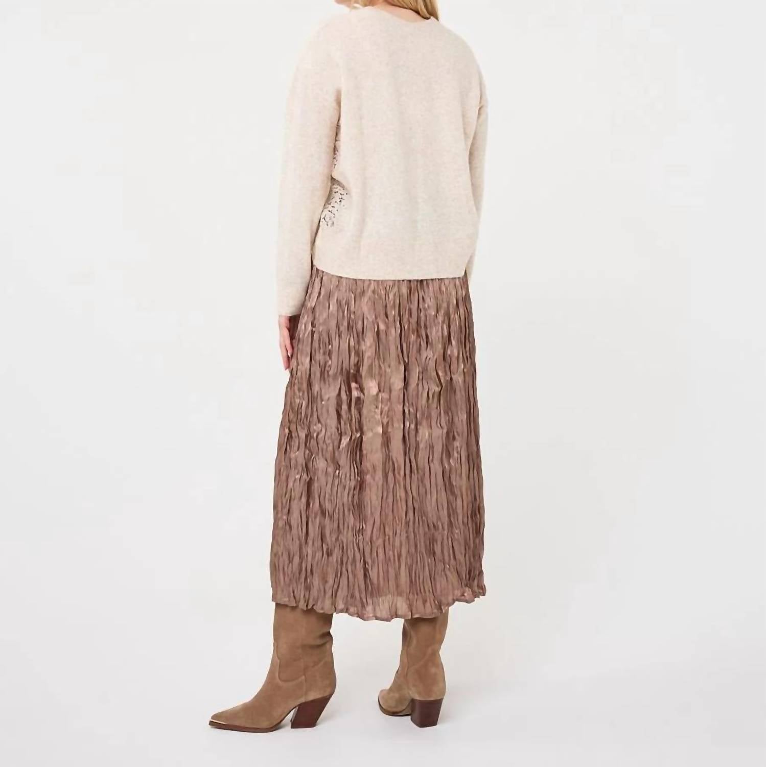 Esqualo - Midnight Pleated Midi Skirt