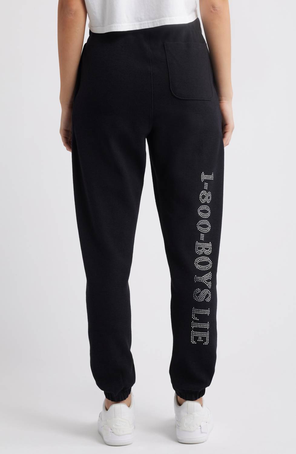 BOYS LIE Mac Slim Sweatpants in black 1 - women's pants - alternate view