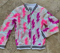 Mia - Tween Girl's Sequin Lightning Bolt Jacket